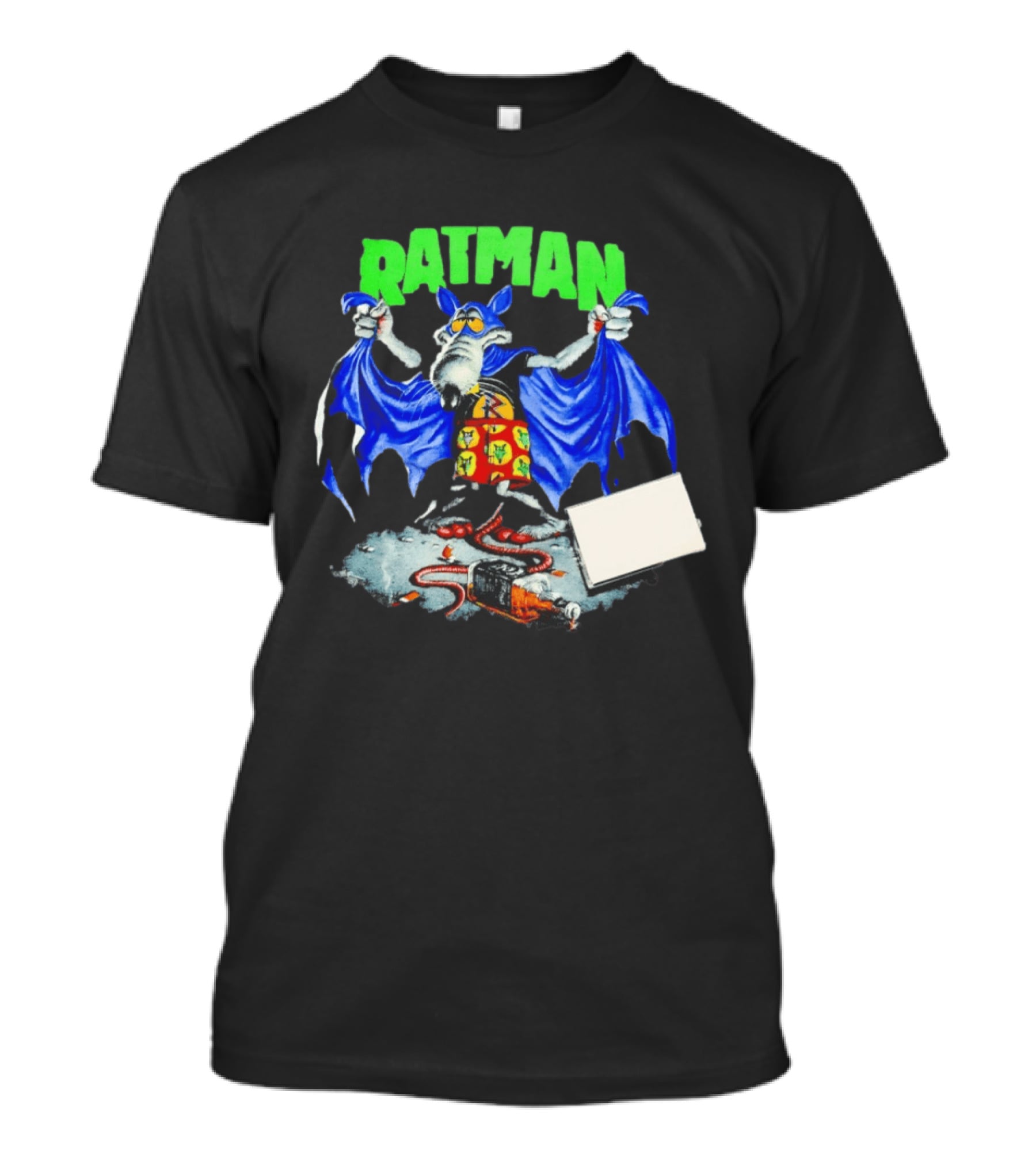 Ratman Comic Parody Superhero Character With Cape And Rats T-Shirt