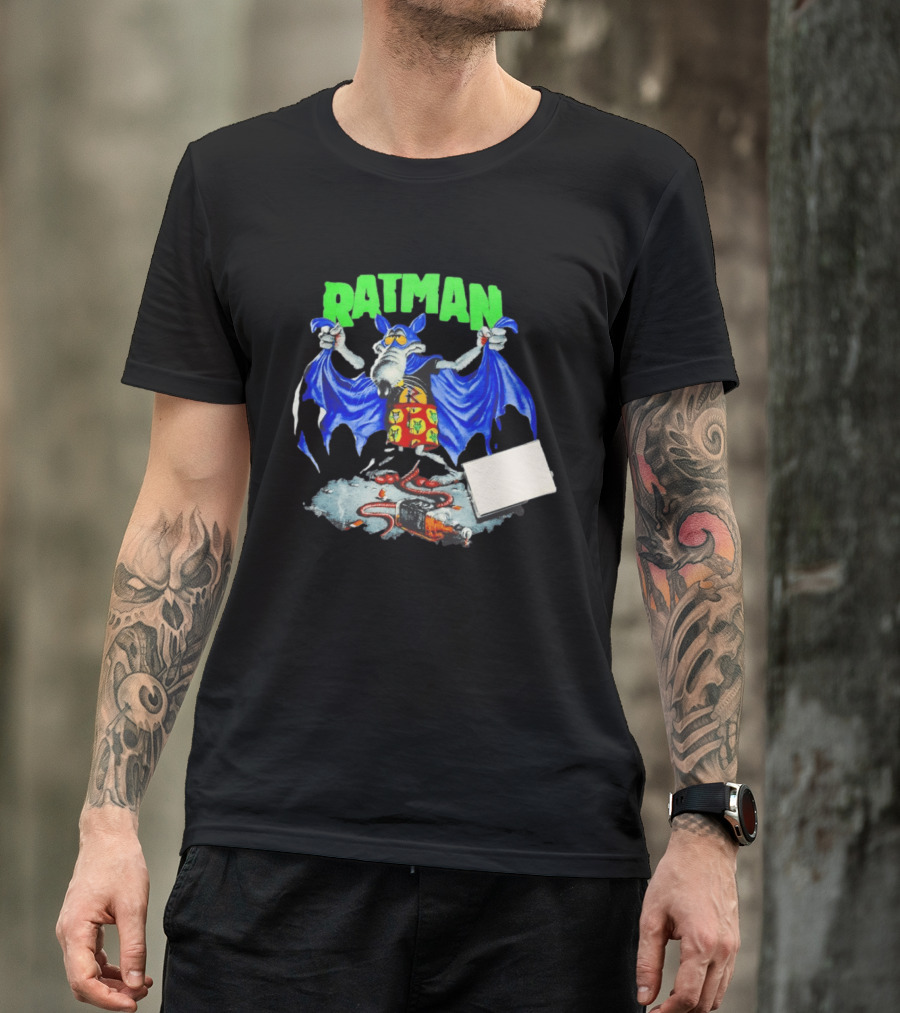 Ratman Comic Parody Superhero Character With Cape And Rats T-Shirt