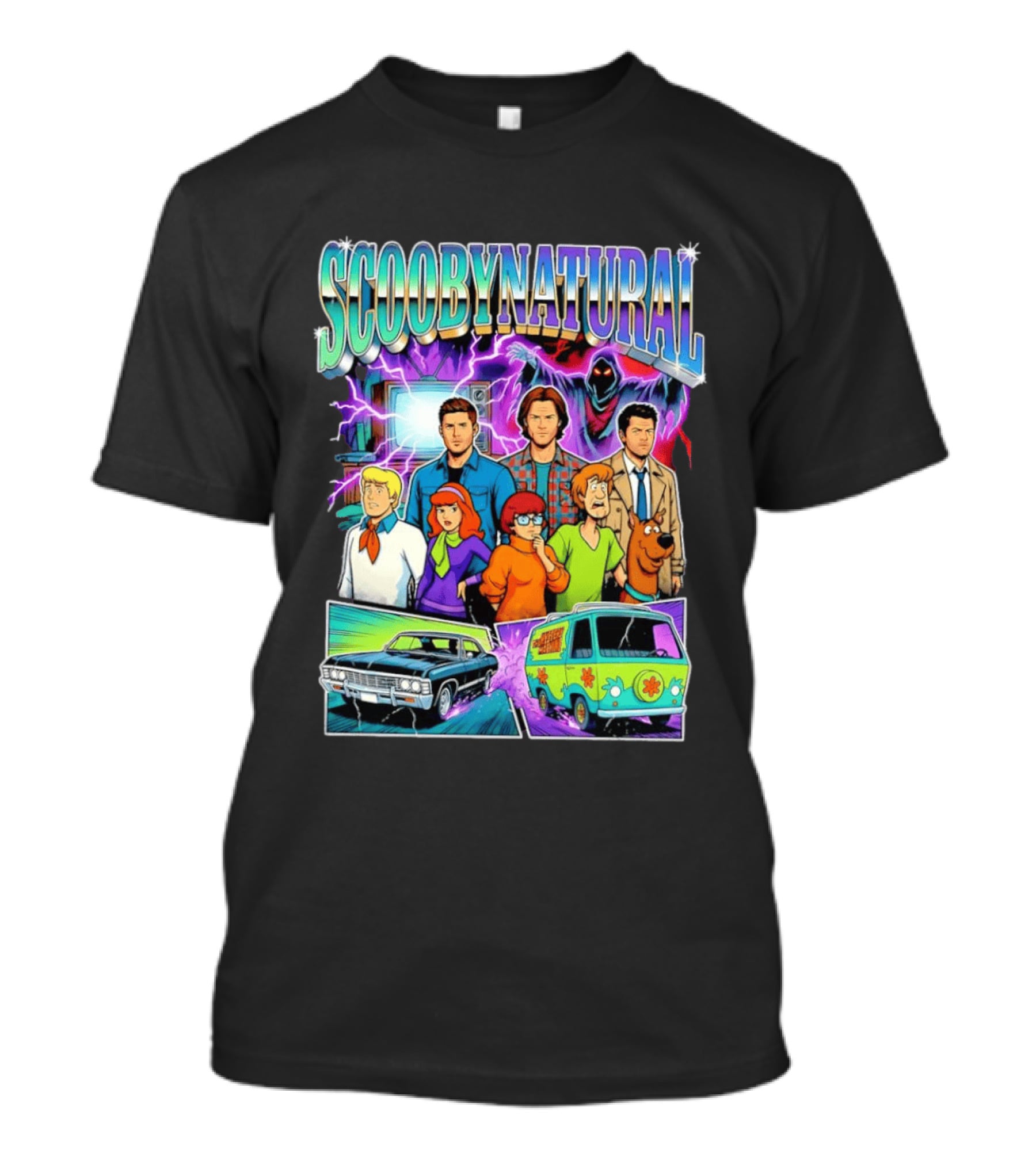 Scoobynatural Supernatural Scooby Doo Mystery Machine Impala Crossover Cartoon T-Shirt