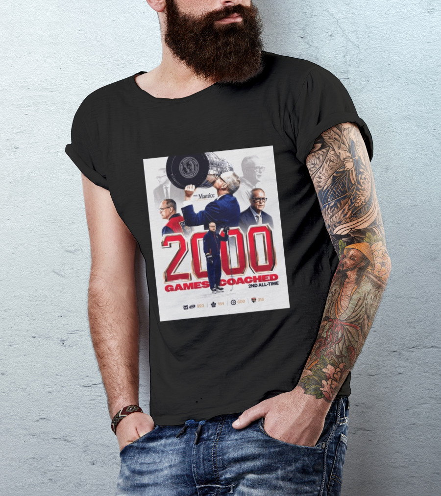 Paul Maurice NHL 2000 Games Coached 2nd All Time Vintage Hockey T-Shirt