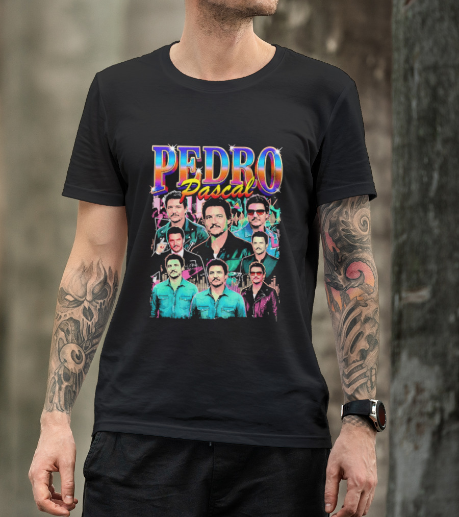 Pedro Pascal Multicolored Collage Actor T-Shirt