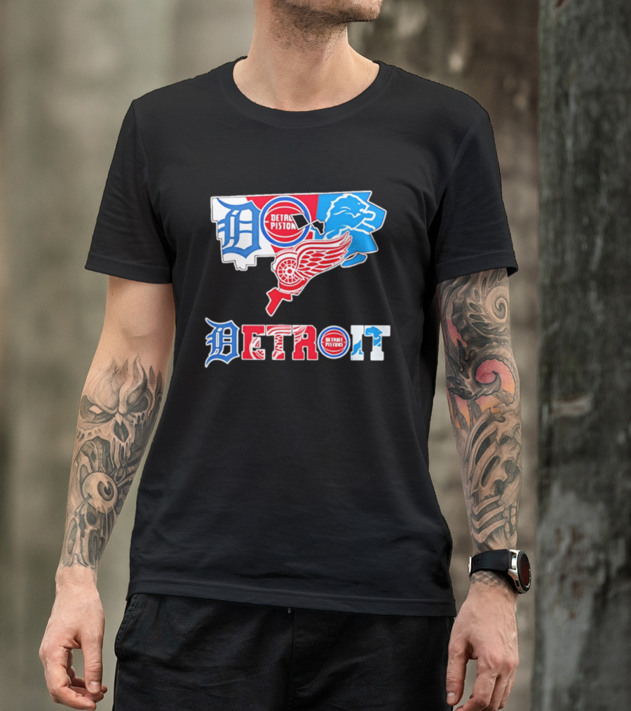 Detroit Pistons Lions Red Wings Tigers State Michigan T-Shirt