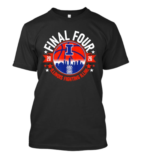 Illinois Fighting Illini 2026 Final Four Basketball Skyline T-Shirt