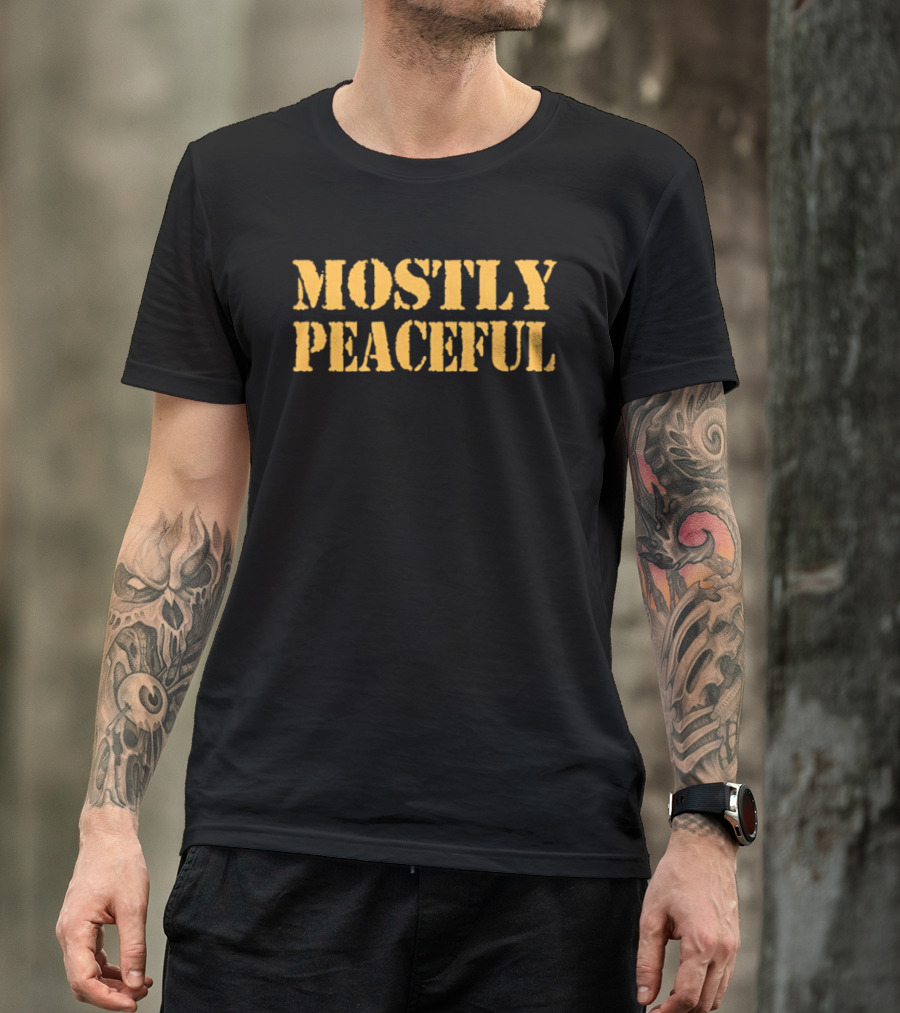 Mostly Peaceful Bold Yellow T-Shirt