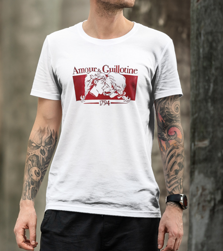 Amour And Guillotine 1794 Romantic Revolution Embrace T-Shirt