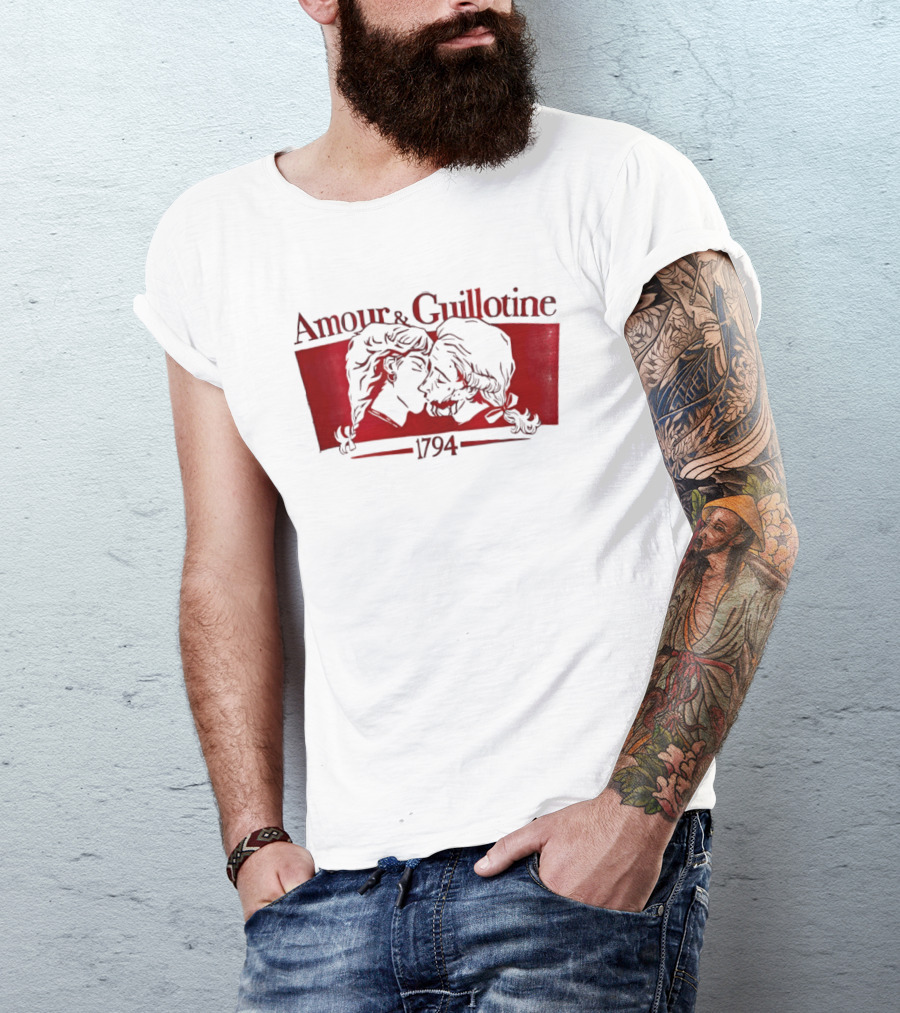 Amour And Guillotine 1794 Romantic Revolution Embrace T-Shirt