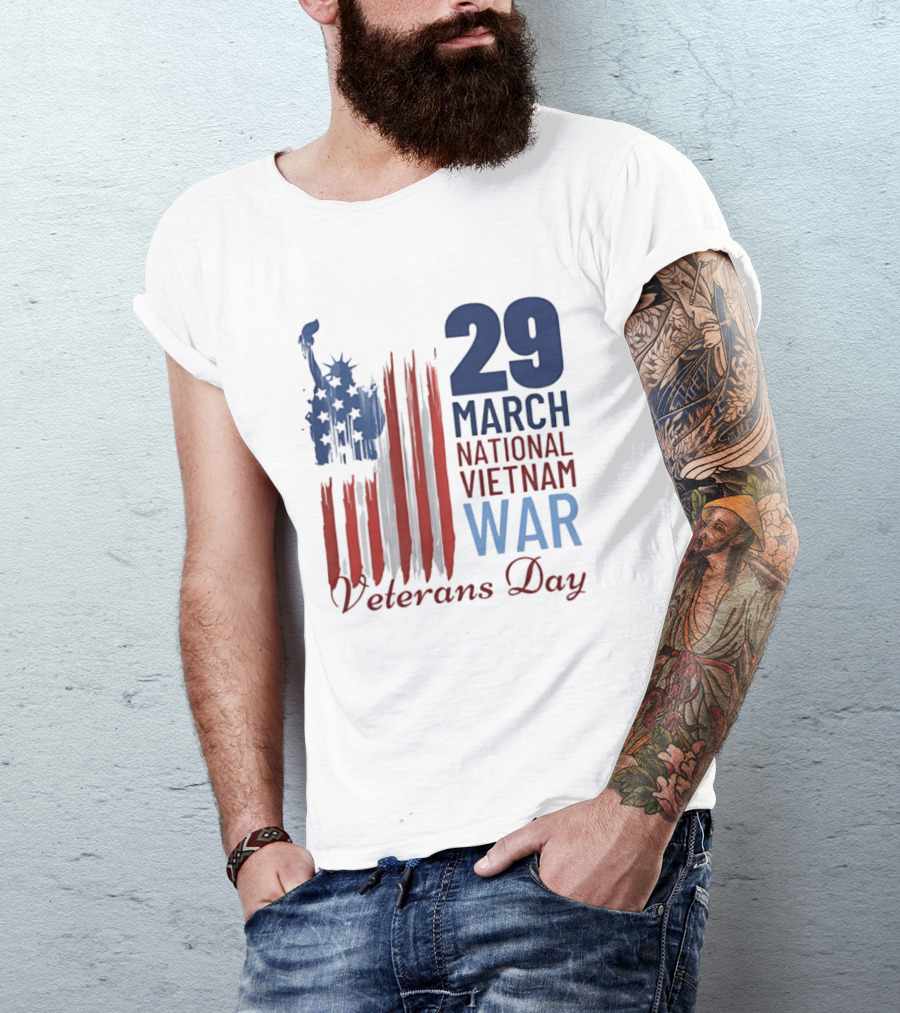 March 29 Honor National Vietnam War Veterans Day Patriotic Flag Recognize Heroes T-Shirt