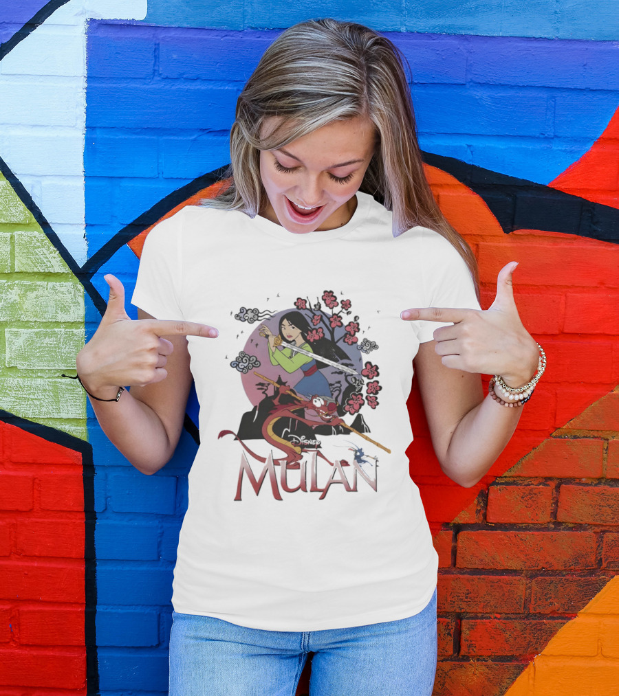 Disney Mulan Mushu Cherry Blossom Scene T-Shirt
