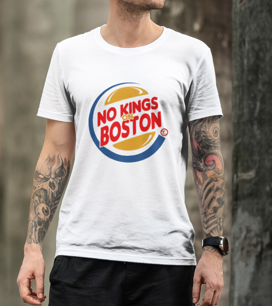 No Kings On Boston Rally Saturn Burger T-Shirt