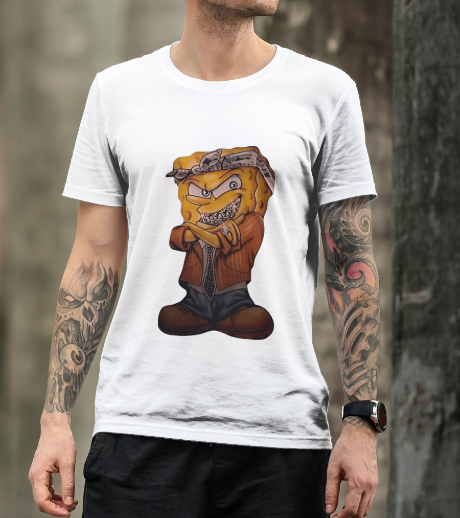 SquarePants Registered Flex Offender Gangster With Bandana And Bling T-Shirt