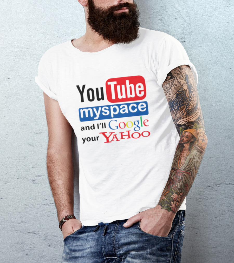 YouTube Myspace Google Yahoo Internet Humor Retro Tech T-Shirt