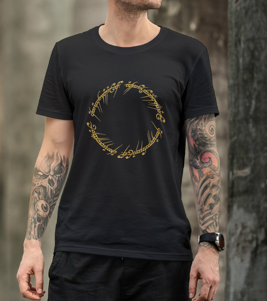 Elvish Script Ring Inscription One Ring To Rule Them All T-Shirt