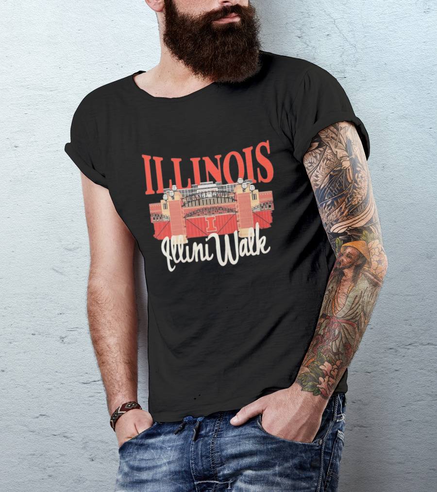 Illinois Illini Walk Memorial Stadium Gates T-Shirt