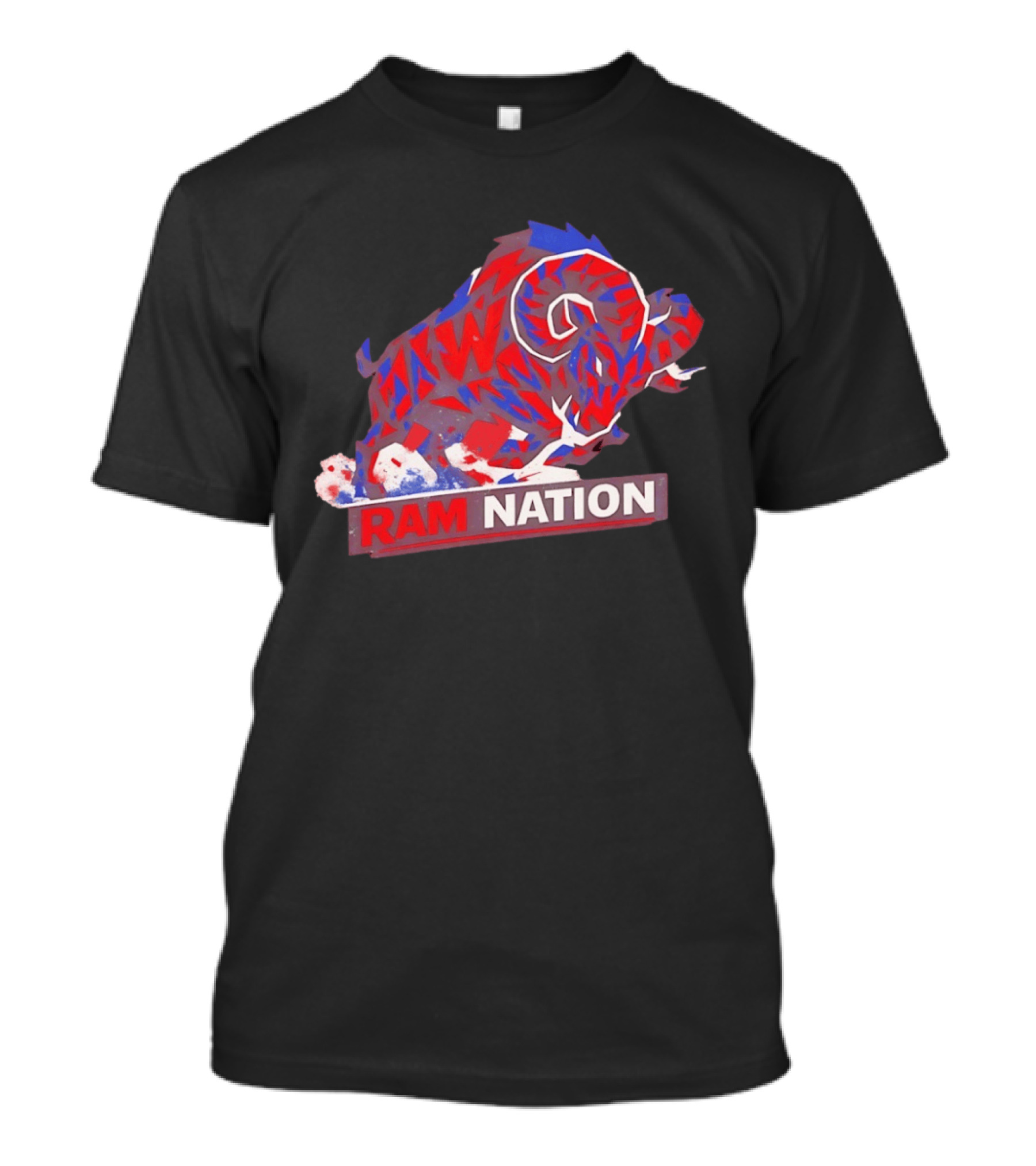 Ram Nation Red Blue Charging Ram T-Shirt
