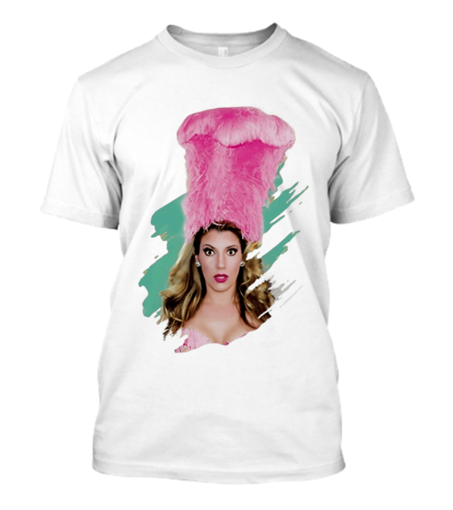 Maren Wade Showgirl Confessions Pink Feather Headdress T-Shirt