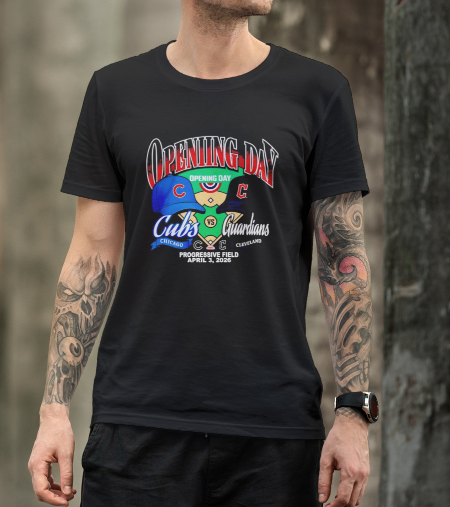 Chicago Cubs Vs Cleveland Guardians Opening Day April 1 2026 Progressive Field T-Shirt