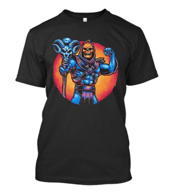 Skeletor Conquer The Universe Iconic Muscular Villain With Ram Staff T-Shirt