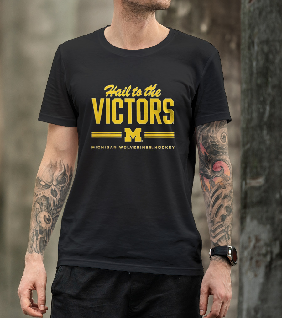 Michigan Wolverines Hockey Hail To The Victors M T-Shirt