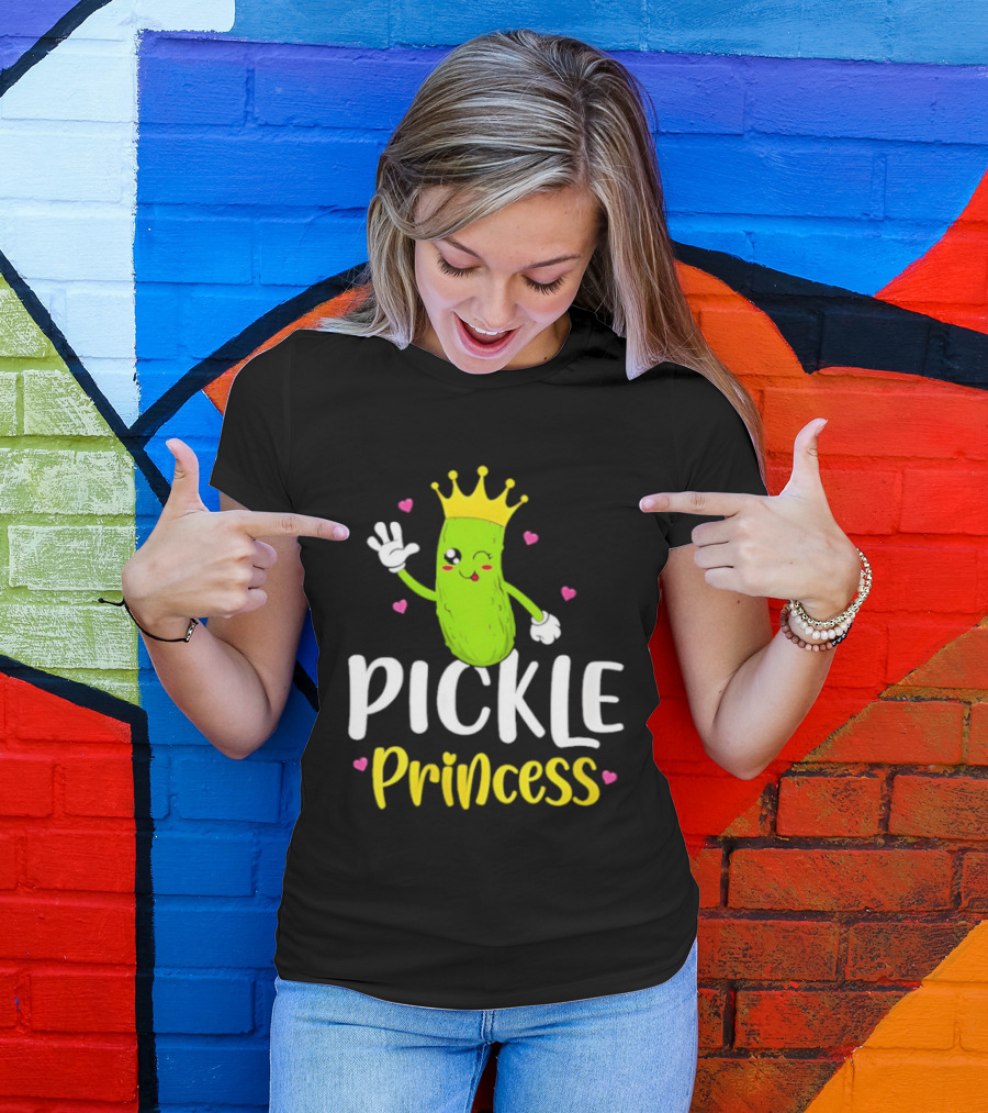 Pickle Princess Crown Cute Fun Cartoon T-Shirt