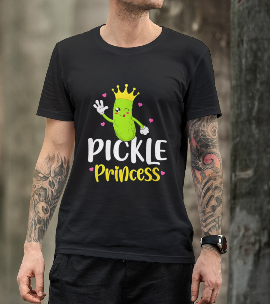 Pickle Princess Crown Cute Fun Cartoon T-Shirt