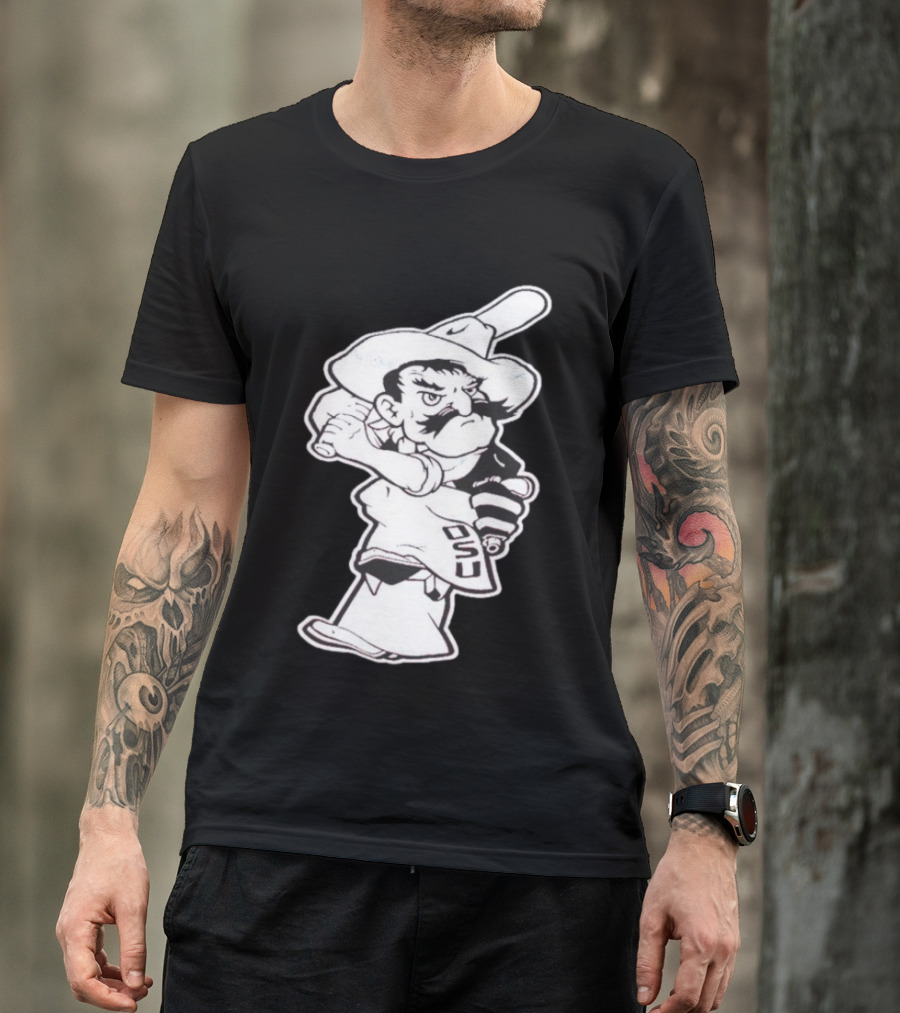 Pistol Pete Pitching OSU Cowboy Baseball T-Shirt