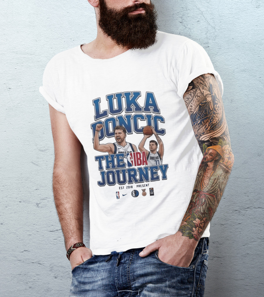 Luka Doncic NBA FIBA Journey Dallas Mavericks 2018 Nike Basketball T-Shirt