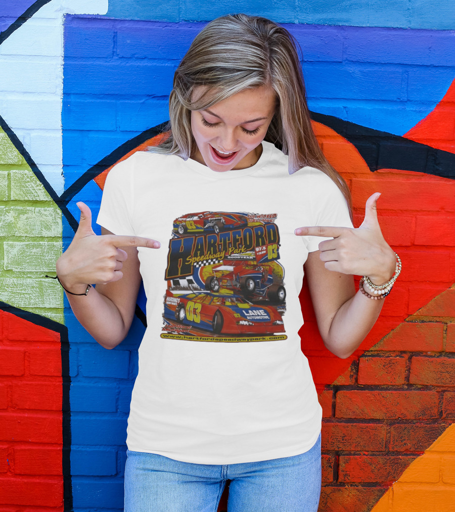 Hartford Speedway Park The Wicked Half Mile Lane Automotive Racing 03 T-Shirt