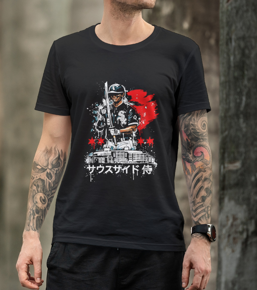 Southside Samurai Chicago White Sox Baseball Japanese Art Stadium Batting Samurai T-Shirt