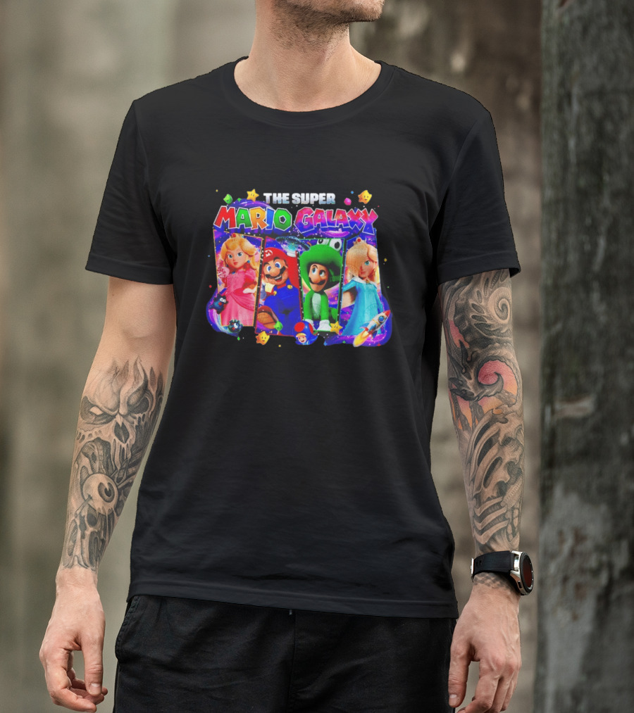 The Super Mario Galaxy Movie Characters Gamer Space Adventure T-Shirt
