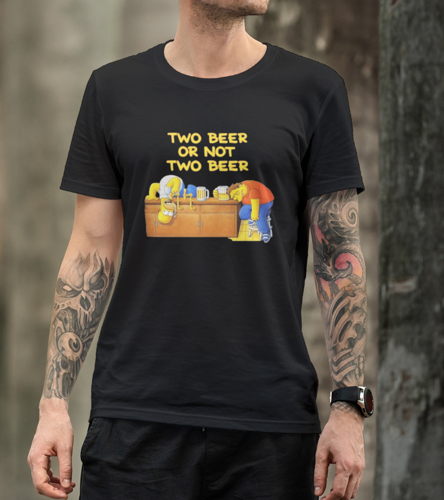 Two Beer Or Not Two Beer Simpsons Characters Drinking Scene T-Shirt