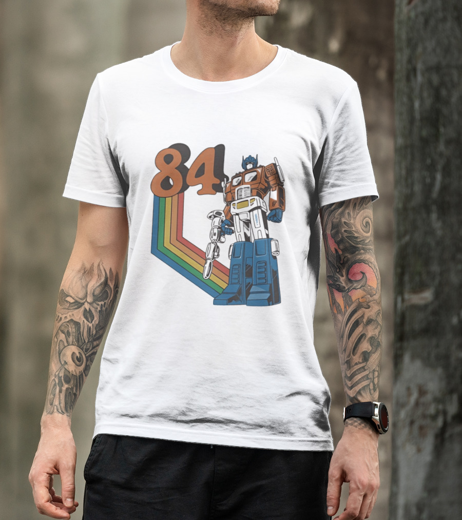 Optimus Prime 84 Retro Transformers Rainbow T-Shirt