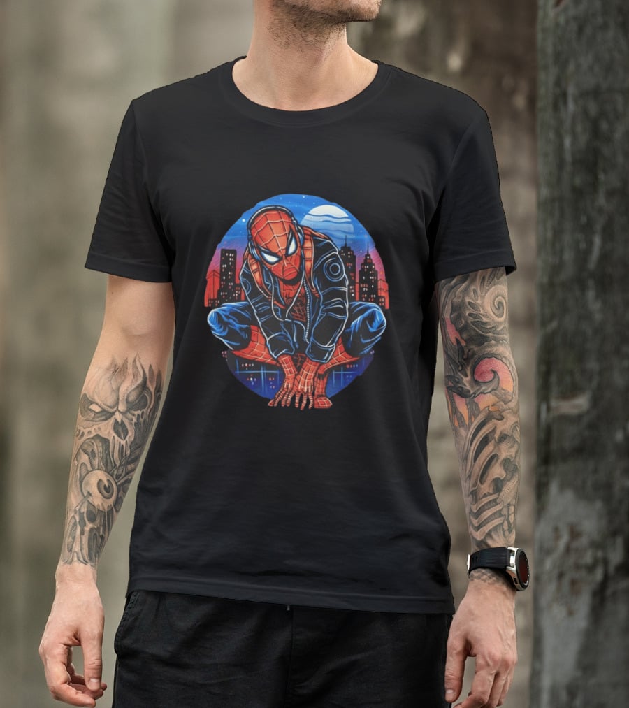 Spider Man Big City Crawler Nighttime Urban Adventure T-Shirt