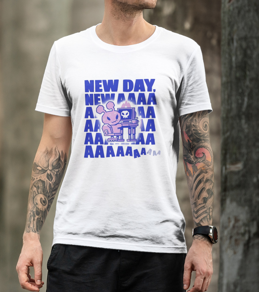 New Day New AAAAA Bunny Computer Screen T-Shirt