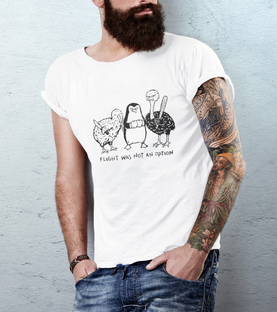 Flight Was Not An Option Kiwi Penguin Ostrich Trio T-Shirt