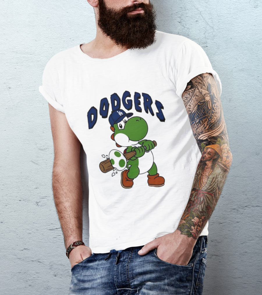 Los Angeles Dodgers Yoshi Baseball Batting Egg T-Shirt