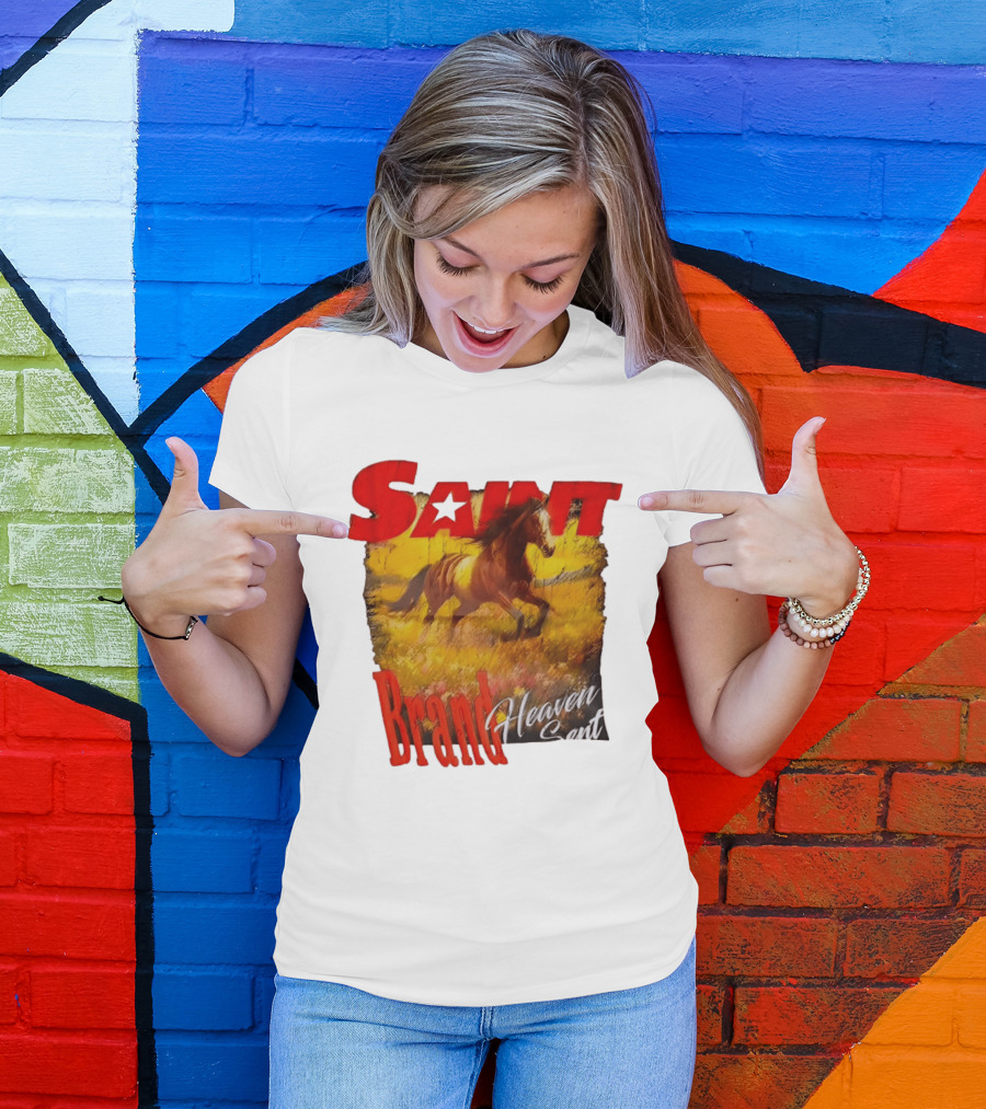 Saint Brand Heaven Sent Galloping Horse Wild West T-Shirt