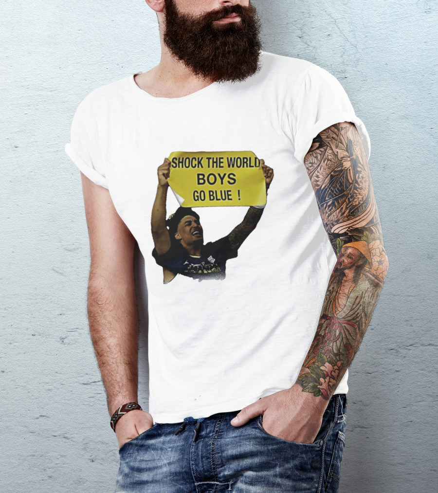 Shock The World Boys Go Blue Michigan Wolverines Basketball 2026 T-Shirt