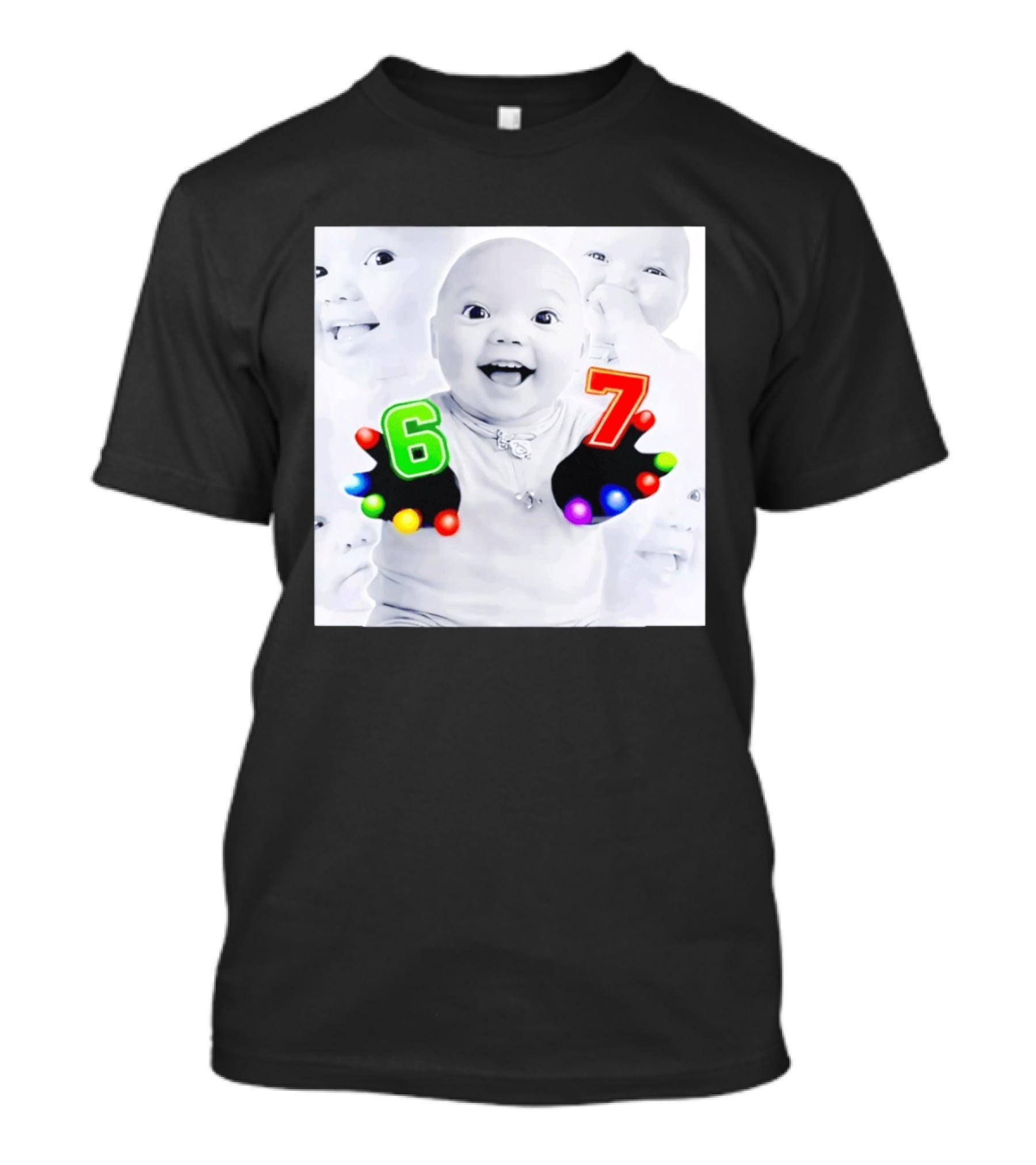 Gloving 67 Meme Baby With Light Up Six And Seven Numbers T-Shirt