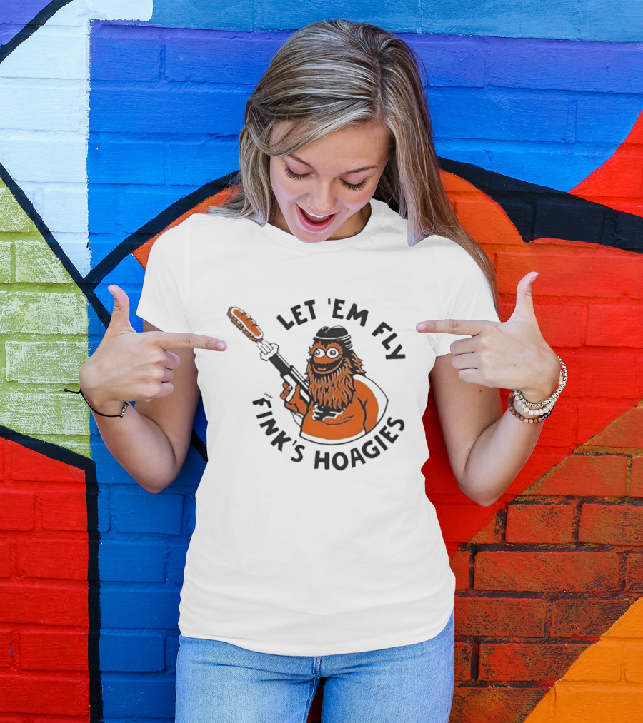 Gritty Flyers Let 'Em Fly Fink's Hoagies Philadelphia Hockey T-Shirt