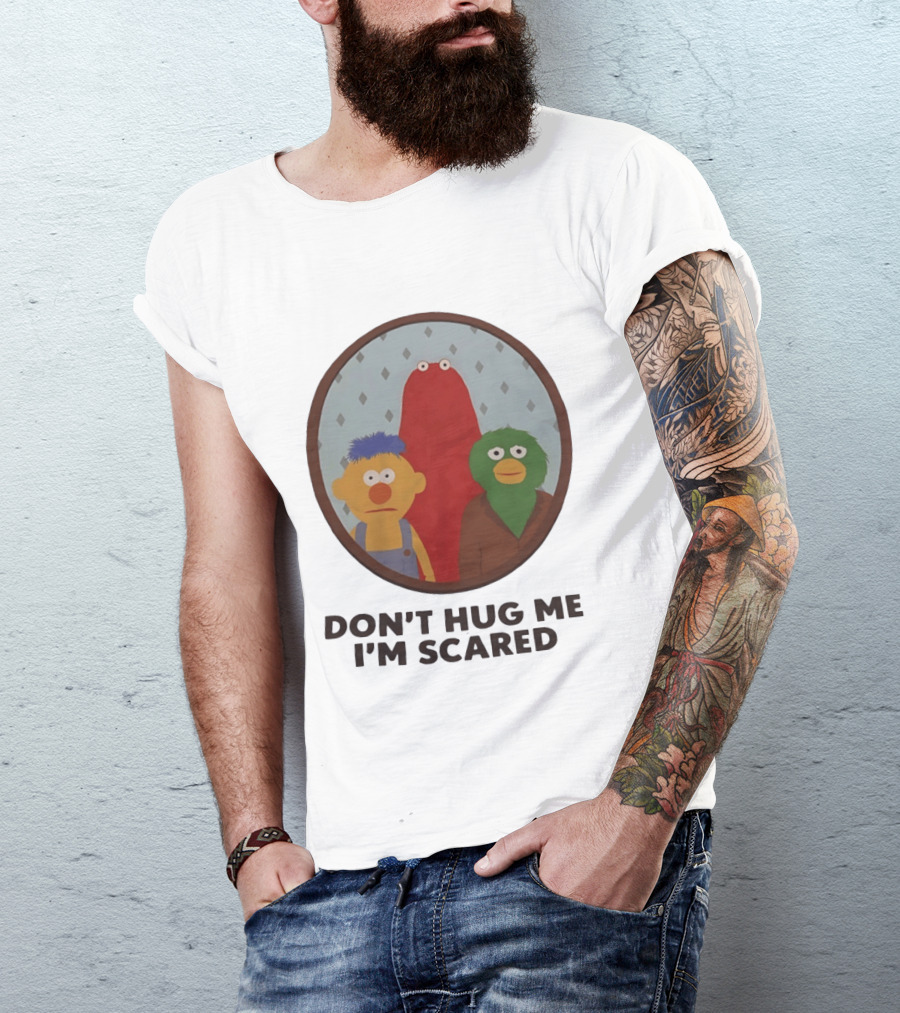 Don't Hug Me I'm Scared Puppet Characters Oval T-Shirt