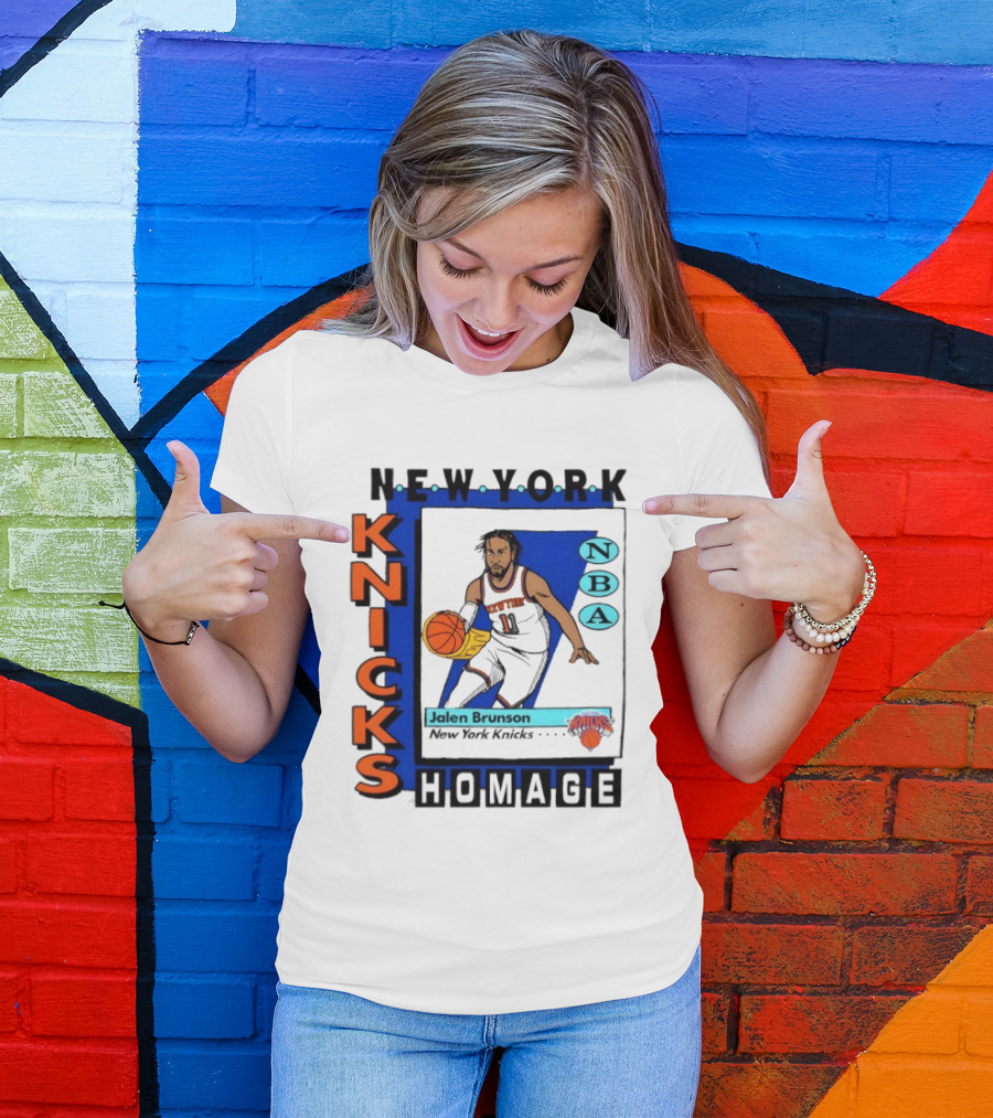 Jalen Brunson New York Knicks NBA Homage Topps Trading Card T-Shirt