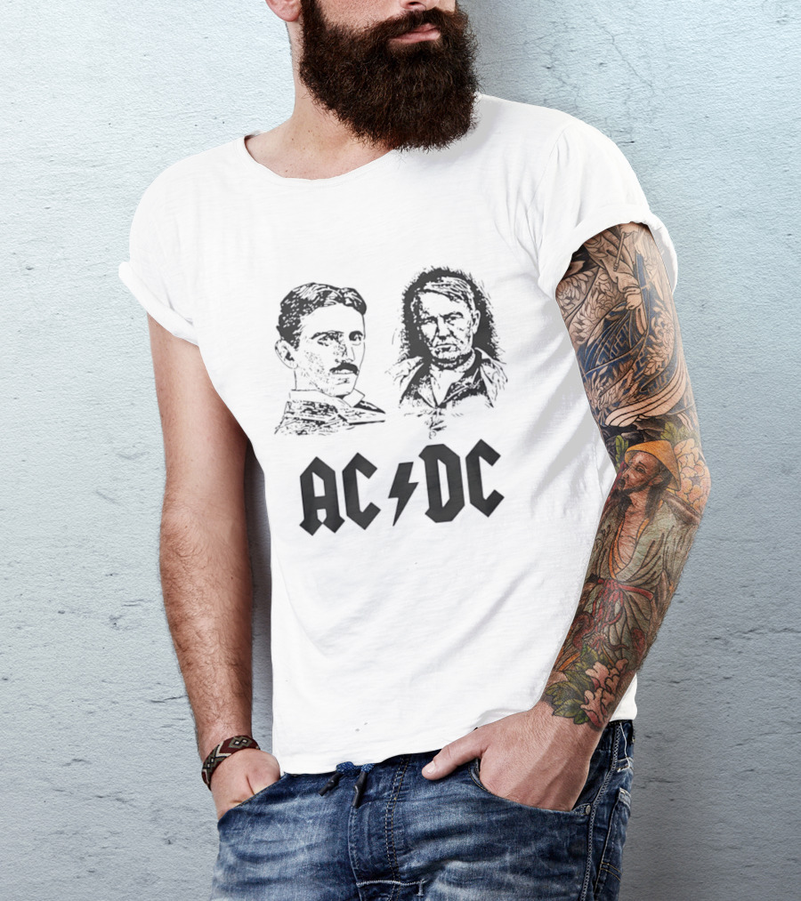 Nikola Tesla Thomas Edison AC DC T-Shirt