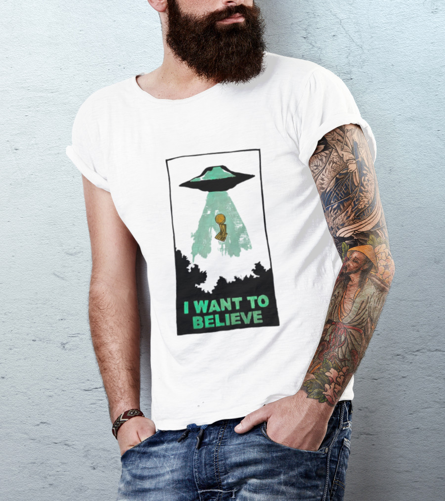 The X Files UFO I Want To Believe NBA Championship Trophy T-Shirt