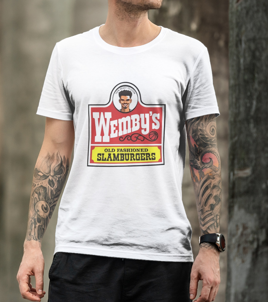 Wemby's Old Fashioned Slamburgers Spurs Basketball Cook T-Shirt