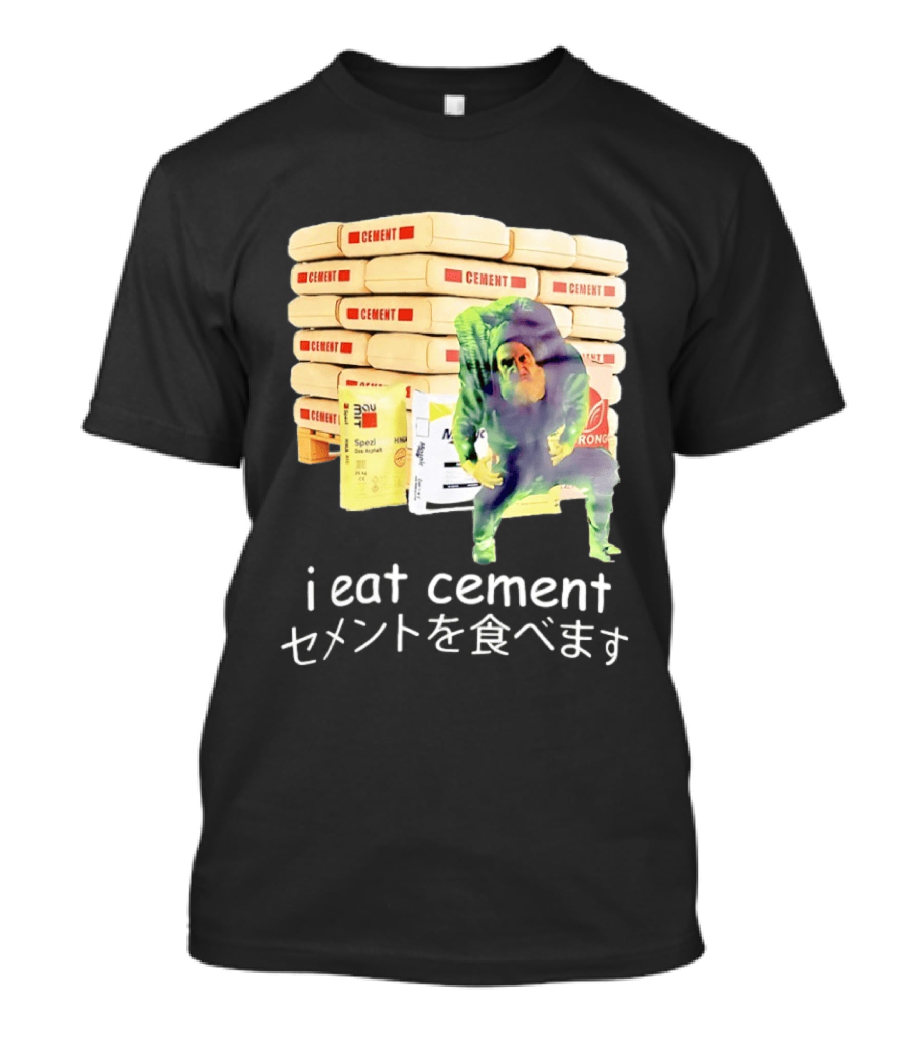 I Eat Cement Cement Bags Stack Monster T-Shirt
