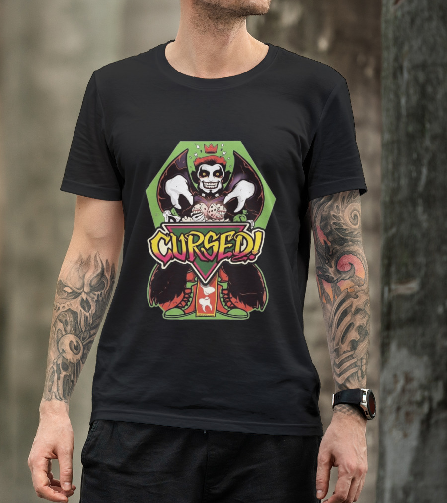 Danhausen Cursed Nation Green Hexagon Joker With Dice T-Shirt