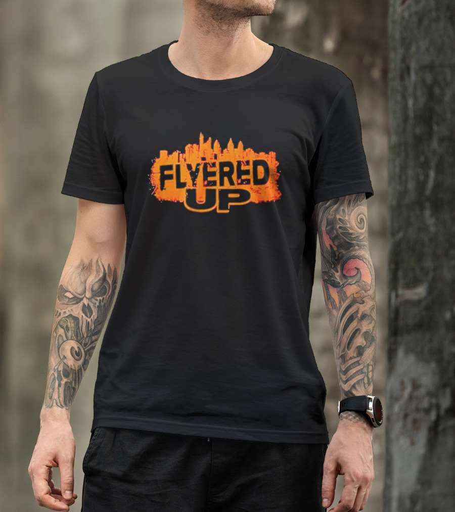 Philadelphia Flyers Flyered Up Skyline Orange Cityscape T-Shirt