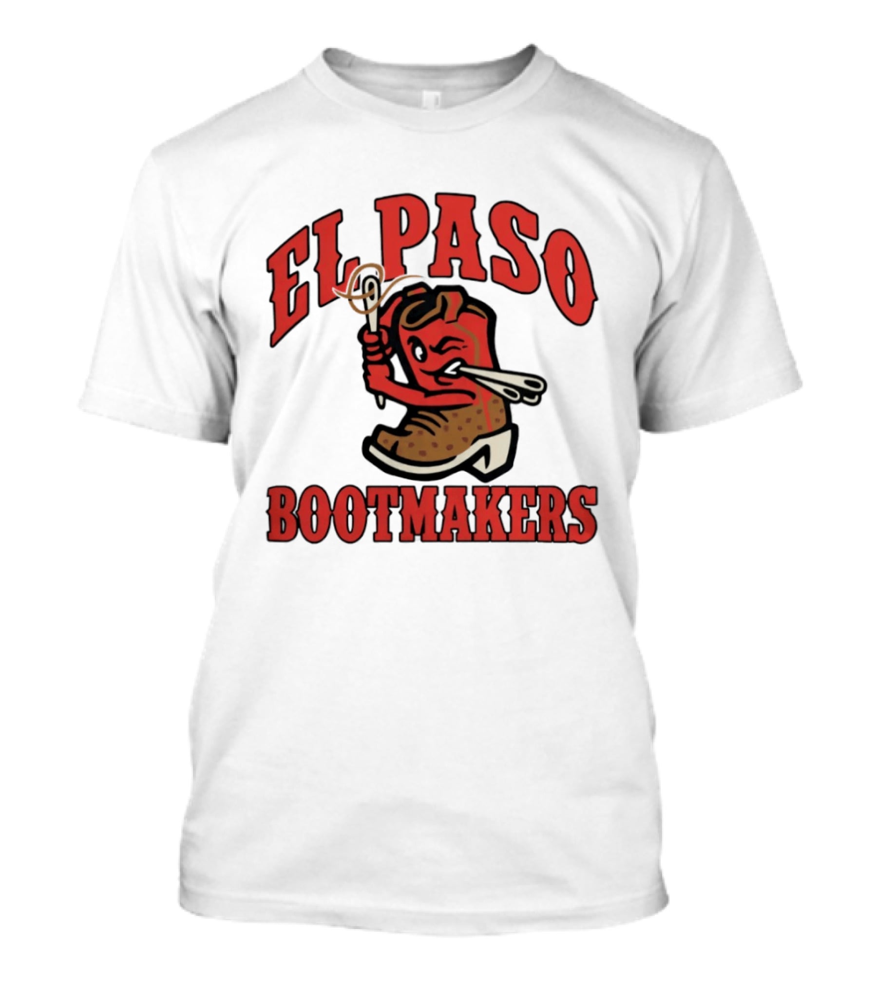 El Paso Bootmakers Winking Cowboy Boot Holding Lasso And Scissors T-Shirt