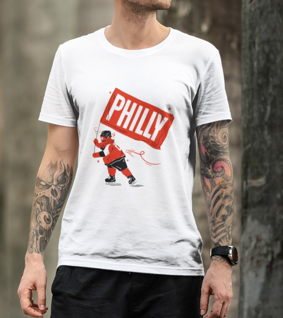 Gritty Philly Flag Philadelphia Flyers Hockey Rally Fan T-Shirt