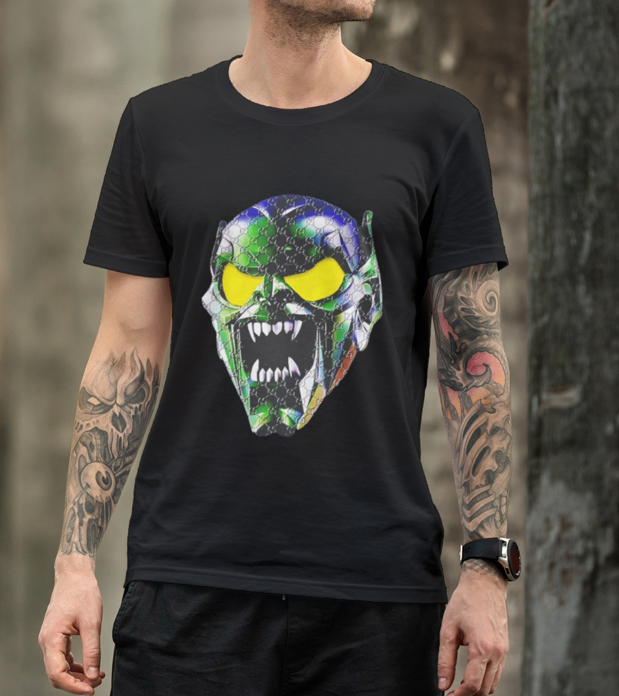 Spider Man Green Goblin Fierce Face With Distinct Texture T-Shirt